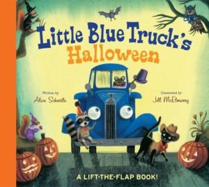 Little Blue Trucks Halloween by Alice Schertle book cover.